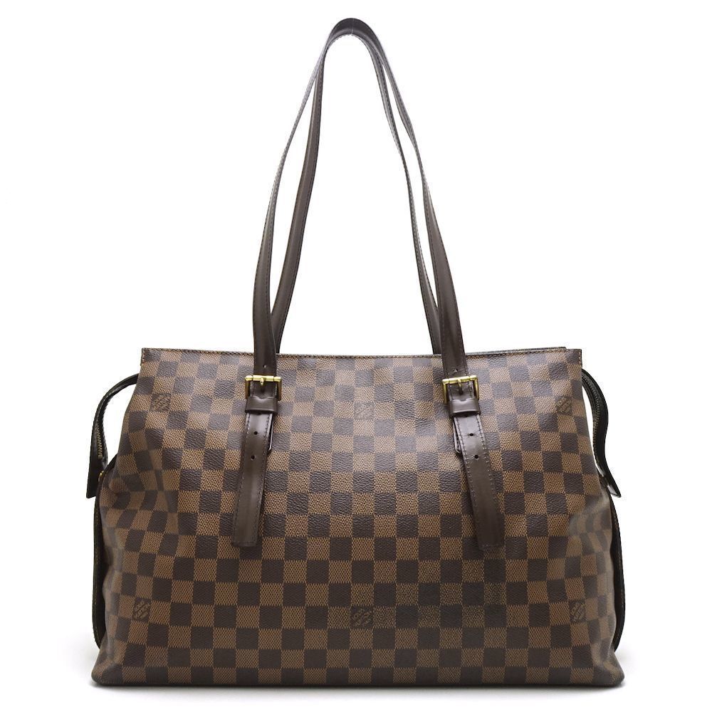 Louis Vuitton Damier Chelsea Ebene Shoulder Tote Brown